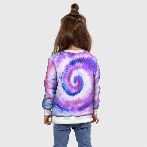 Детский свитшот 3D Tie-dye purple, цвет 3D печать - фото 8