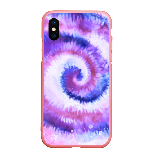 Чехол для iPhone XS Max матовый Tie-dye purple, цвет баблгам