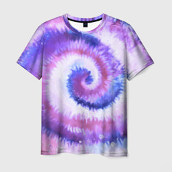 Мужская футболка 3D Tie-dye purple