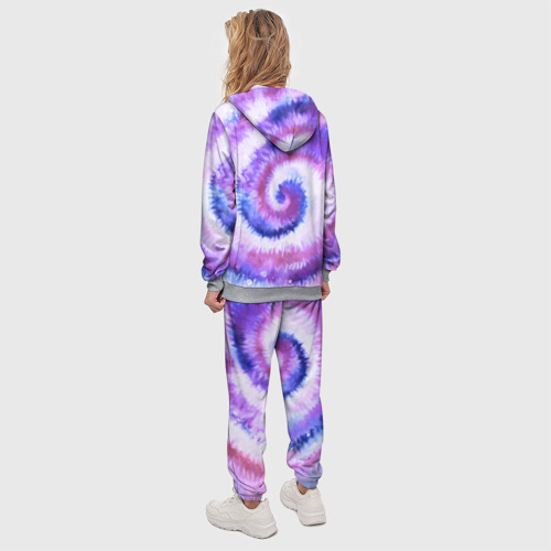 Женский костюм с толстовкой 3D Tie-dye purple, цвет меланж - фото 4