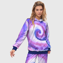 Женский костюм с толстовкой 3D Tie-dye purple - фото 2