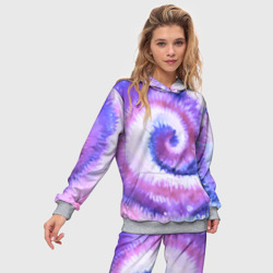 Женский костюм с толстовкой 3D Tie-dye purple - фото 2