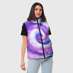 Женский жилет утепленный 3D Tie-dye purple - фото 2