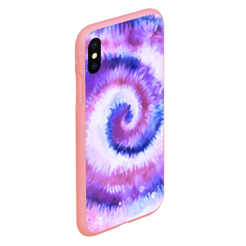 Чехол для iPhone XS Max матовый Tie-dye purple, цвет баблгам - фото 3