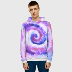 Мужская толстовка 3D Tie-dye purple - фото 2