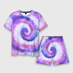 Мужской костюм с шортами 3D Tie-dye purple