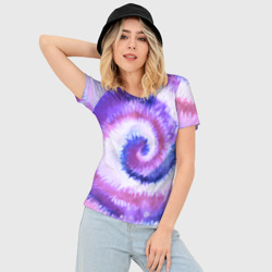 Женская футболка 3D Slim Tie-dye purple - фото 2