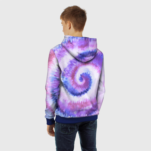 Детская толстовка 3D Tie-dye purple, цвет синий - фото 7