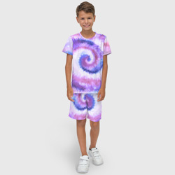 Детский костюм с шортами 3D Tie-dye purple - фото 2