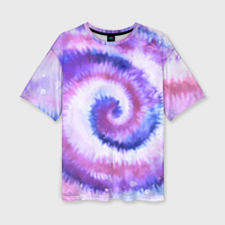 Женская футболка oversize 3D Tie-dye purple