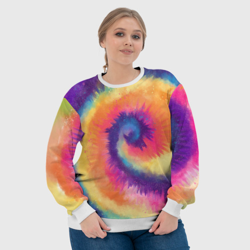 Женский свитшот 3D Tie-dye multicolor, цвет 3D печать - фото 6