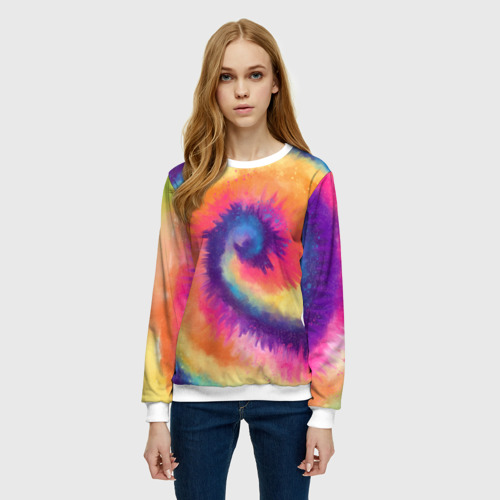 Женский свитшот 3D Tie-dye multicolor, цвет 3D печать - фото 3