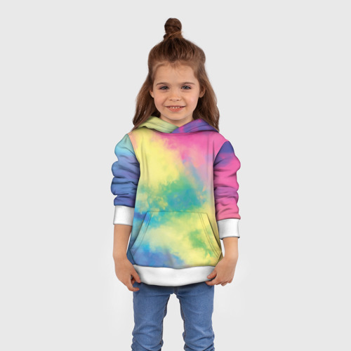 Детская толстовка 3D Tie-Dye, цвет белый - фото 4