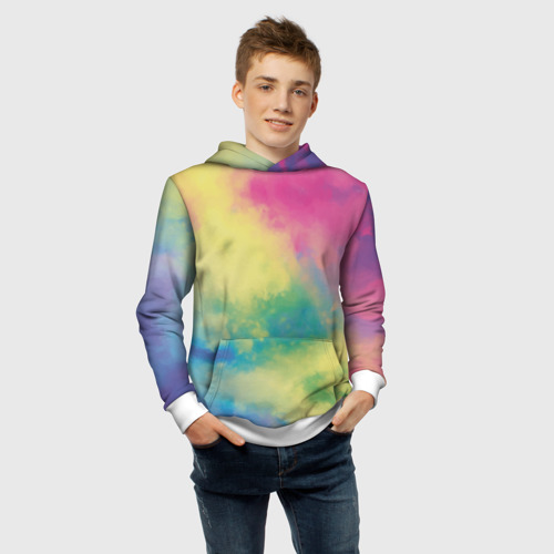 Детская толстовка 3D Tie-Dye, цвет белый - фото 6