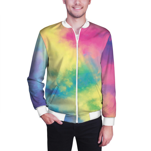 Мужской бомбер 3D Tie-Dye, цвет белый - фото 3