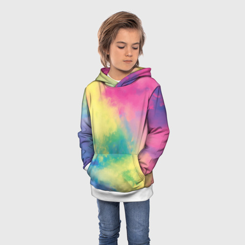 Детская толстовка 3D Tie-Dye, цвет белый - фото 3