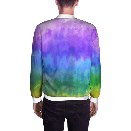 Мужской бомбер 3D TIE-DYE, цвет белый - фото 4