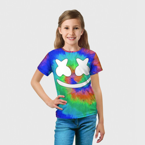 Детская футболка 3D с принтом MARSHMELLO, вид сбоку #3