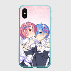 Чехол для iPhone XS Max матовый Re:Zero, Рам и Рем