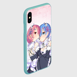 Чехол для iPhone XS Max матовый Re:Zero, Рам и Рем - фото 2