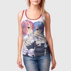 Женская майка 3D Re:Zero, Рам и Рем - фото 2