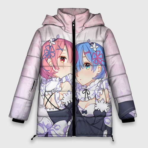 Женская зимняя куртка Oversize Re:Zero, Рам и Рем, цвет красный