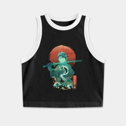 Женская укороченная майка-топ хлопок Танджиро Камадо