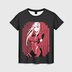 Женская футболка 3D Zero Two в костюме