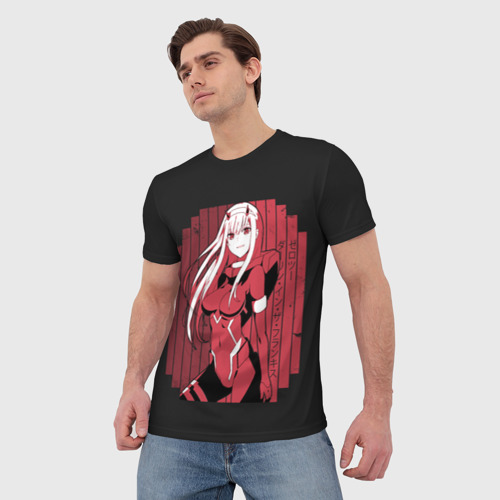 Мужская футболка 3D Zero Two в костюме, цвет 3D печать - фото 3