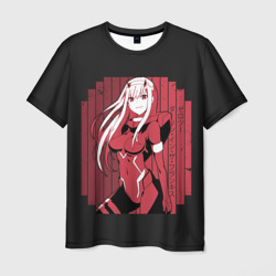 Мужская футболка 3D Zero Two в костюме