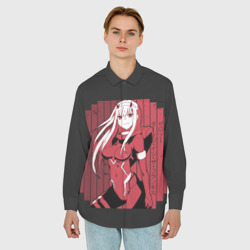 Мужская рубашка oversize 3D Zero Two в костюме - фото 2