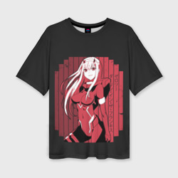 Женская футболка oversize 3D Zero Two в костюме