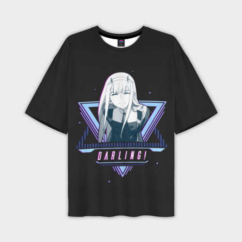 Мужская футболка oversize 3D Darling Zero Two star, цвет 3D печать