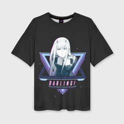Женская футболка oversize 3D Darling Zero Two star