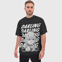 Мужская футболка oversize 3D Daling Zero Two monochrome - фото 2