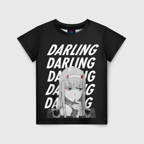 Детская футболка 3D Daling Zero Two monochrome, цвет 3D печать