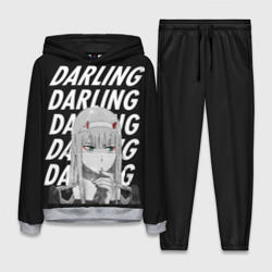 Женский костюм с толстовкой 3D Daling Zero Two monochrome