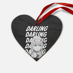 Деревянная игрушка Сердце Daling Zero Two monochrome