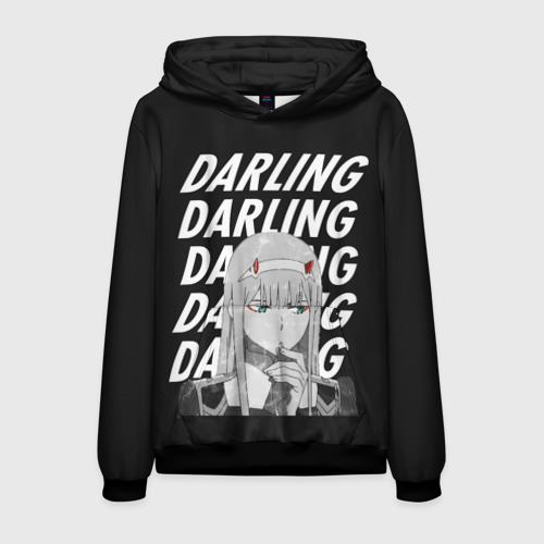 Мужская толстовка 3D Daling Zero Two monochrome, цвет черный