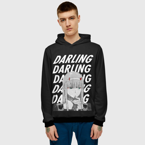 Мужская толстовка 3D Daling Zero Two monochrome, цвет черный - фото 3