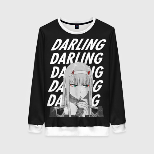 Женский свитшот 3D Daling Zero Two monochrome, цвет 3D печать