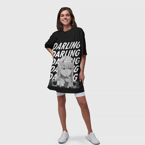 Платье-футболка 3D Daling Zero Two monochrome, цвет 3D печать - фото 5