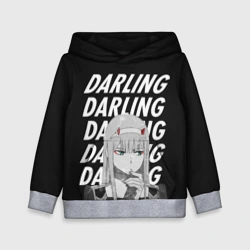 Детская толстовка 3D Daling Zero Two monochrome