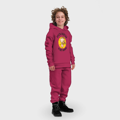 Детский костюм хлопок Oversize Мама, цвет маджента - фото 3