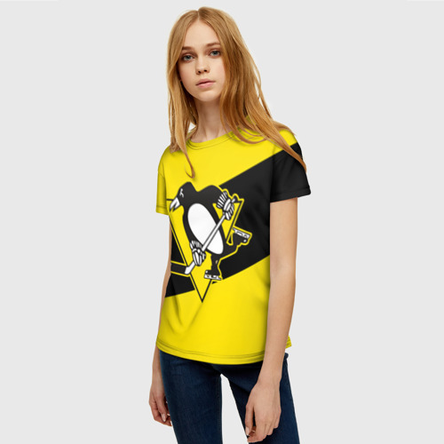 Женская футболка 3D Питтсбург Пингвинз, цвет 3D печать - фото 3