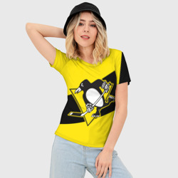 Женская футболка 3D Slim Питтсбург Пингвинз - фото 2
