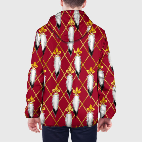 Мужская куртка 3D с принтом Tassels red gold, вид сзади #2