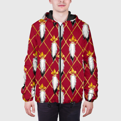 Мужская куртка 3D с принтом Tassels red gold, вид сбоку #3