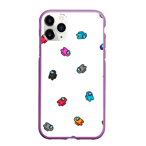 Чехол для iPhone 11 Pro Max матовый Among Us, цвет фиолетовый