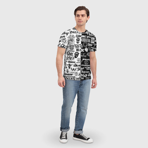 Мужская футболка 3D Эмблемы Рок Групп, цвет 3D печать - фото 5